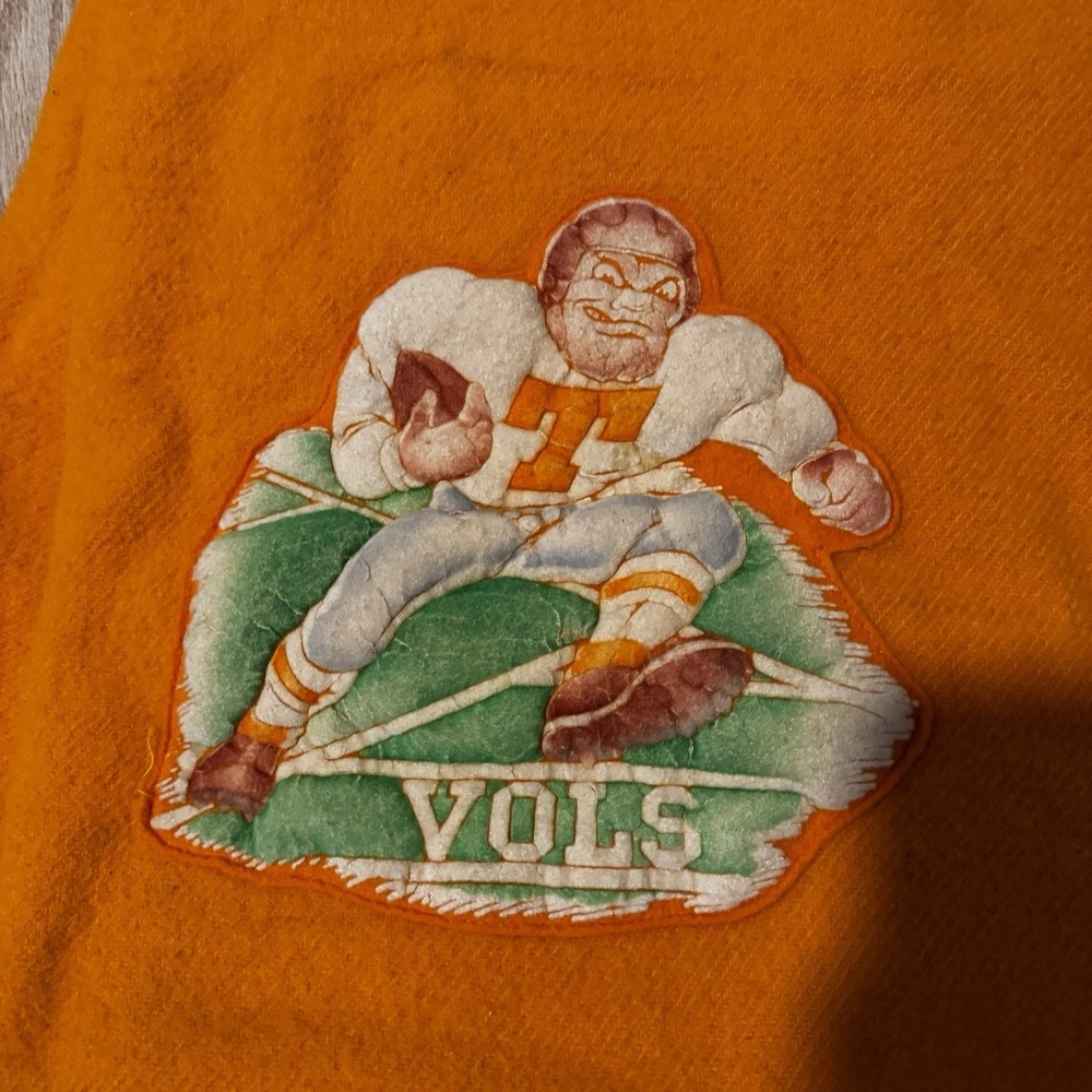 VTG Pendleton Tennessee Vols Wool Blanket Orange Fringe Football Mascot 50s 60s - Picture 2 of 5